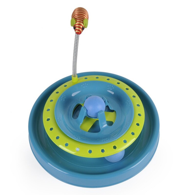 Pet Cat Toys Turntable Spring Mouse Toy Plastic Cat Funny Crazy Amusement Disk Cat Kitten Teaser Pet Interactive Toys-4