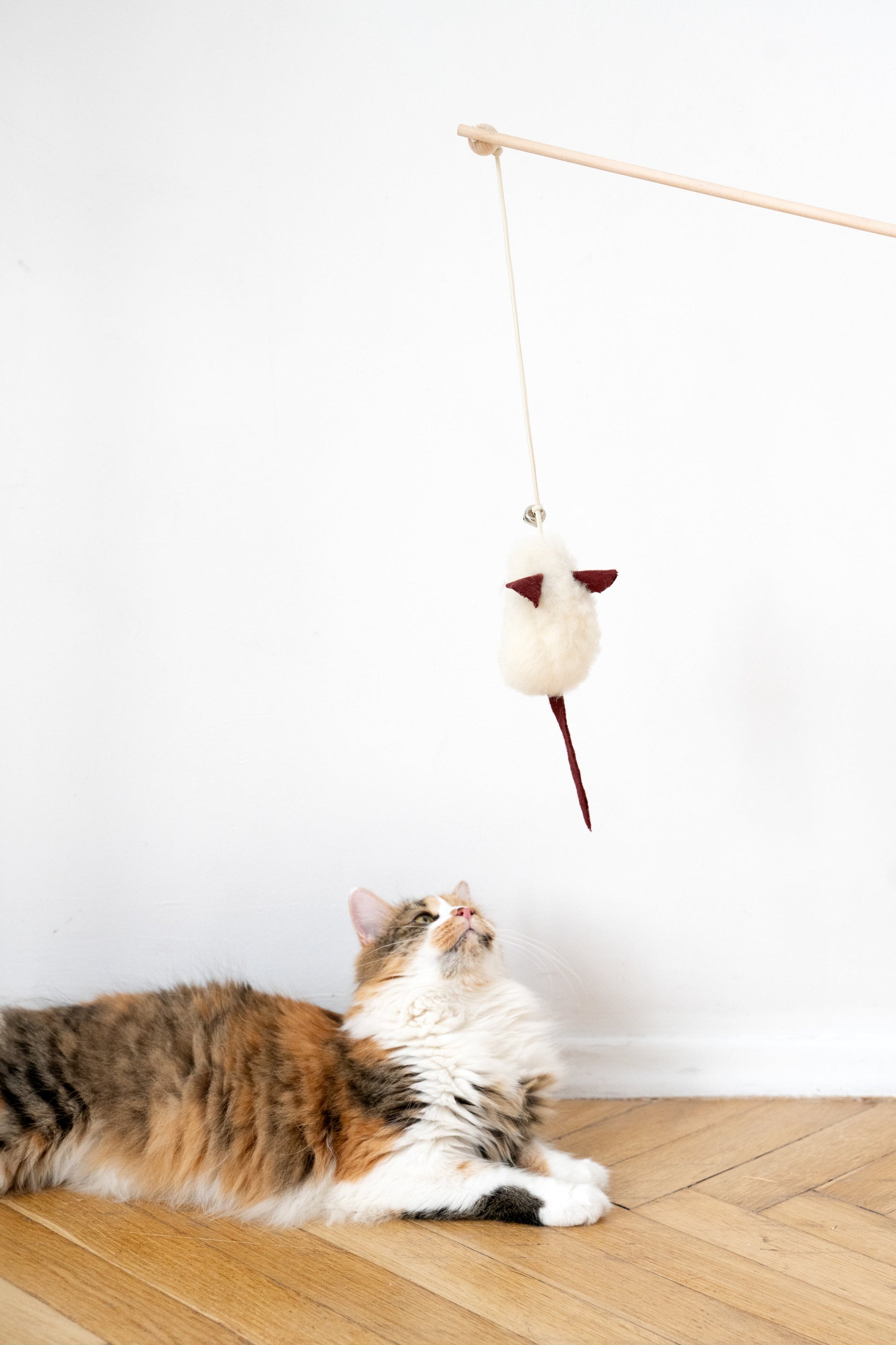 Natural Sheepskin Cat Toy: Mouse-0