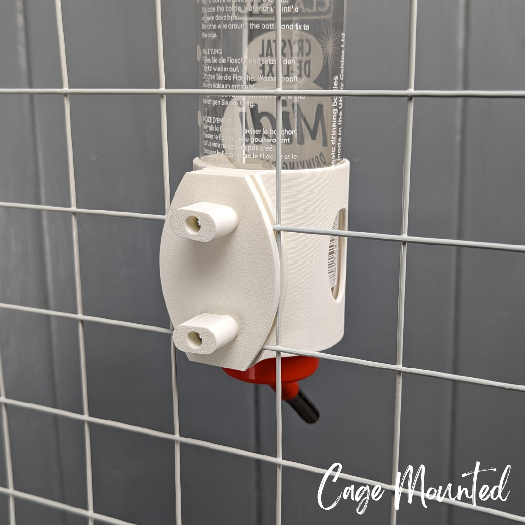 SINGLE Cage/Wall Mounted Water Bottle Holder - White - TRADE-2
